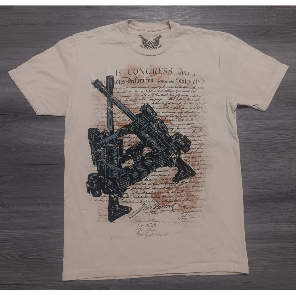 Apprime Men's Courage‎ Above All Army Flag Declaration Of Independence T-Shirt M